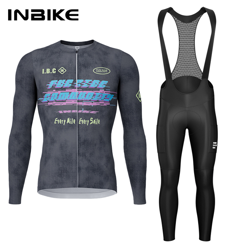 Cycling Gear Logo - INBIKE Set da ciclismo primavera autunno