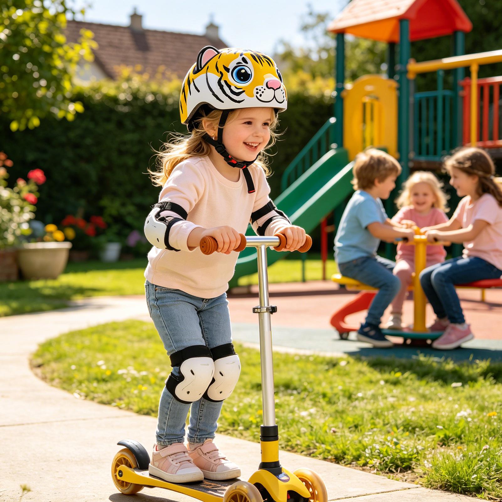 Cycling Gear For Commuting - Casco per bambini con motivo tigre,